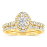 0.66 Carat Diamond 2 Ring Bridal Set in 9ct Yellow Gold