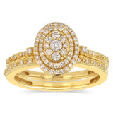 1/3 Carat Natural Diamond 2 Ring Bridal Set in 9ct Yellow Gold