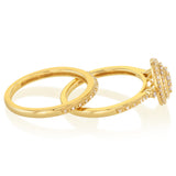 1/3 Carat Natural Diamond 2 Ring Bridal Set in 9ct Yellow Gold