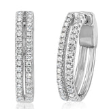 1/2 Carat Diamond Hoop Earrings in Sterling SIlver