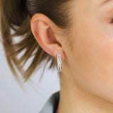 1/2 Carat Diamond Hoop Earrings in Sterling SIlver