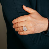 3/4 Carat Diamond Gents Ring in Gold Plated Sterling Silver