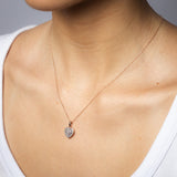 Diamond Heart Pendant in Silver Gold Plated Silver on 45cm Chain