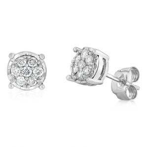 1/5 Carat Diamond Stud Earrings in Sterling Silver
