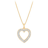 1/3 Carat Diamond Heart Pendant on 45cm Chain in Gold Plated Silver