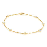 7 Diamond 17.5cm Fancy Bracelet in Gold Plated Silver