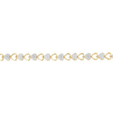 1/10 Carat Diamond 18cm Heart Bracelet in Gold Plated Silver