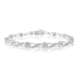 1/5 Carat Diamond Hugs & Kisses 18cm Bracelet in Sterling Silver
