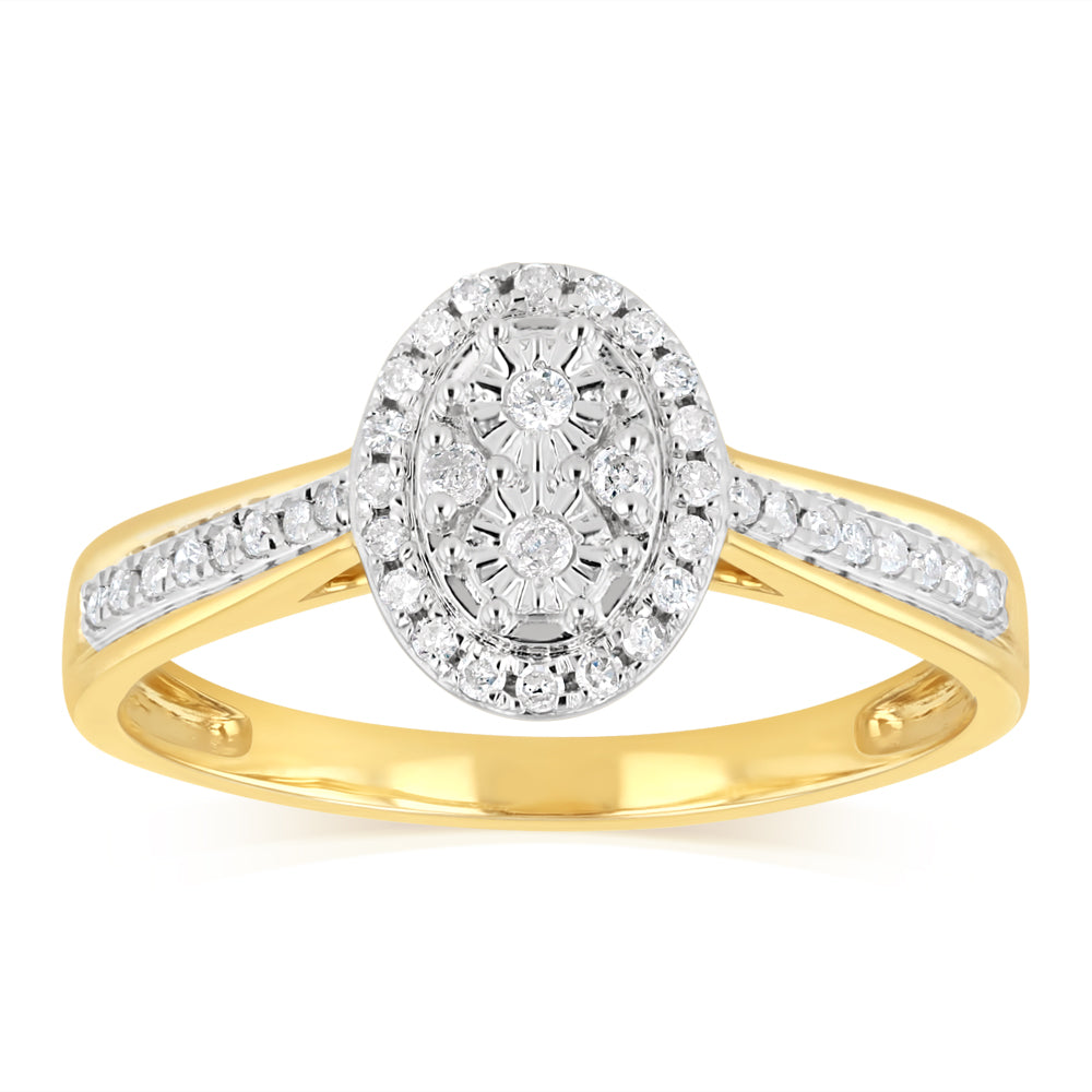 1/6 Carat Diamond Dress Ring in 9ct Yellow Gold Grahams Jewellers 1/6 Carat Diamond Dress Ring in 9ct Yellow Gold Grahams Jewellers