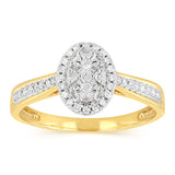 1/6 Carat Diamond Dress Ring in 9ct Yellow Gold