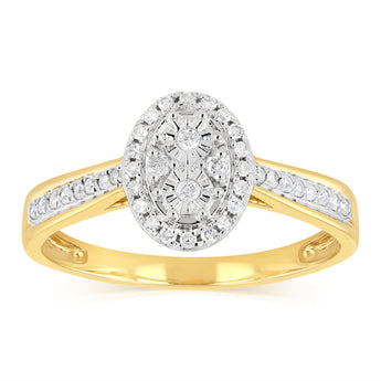 1/6 Carat Diamond Dress Ring in 9ct Yellow Gold