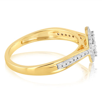 1/6 Carat Diamond Dress Ring in 9ct Yellow Gold Grahams Jewellers 1/6 Carat Diamond Dress Ring in 9ct Yellow Gold Grahams Jewellers
