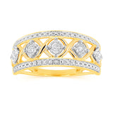 1/10 Carat Diamond Dress Ring in 9ct Yellow Gold