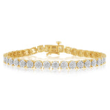 1/4 Carat Diamond 18.5cm Bracelet in Gold Plated Sterling Silver
