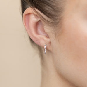 5 Points Diamond Hoop Earrings in 9ct Rose Gold