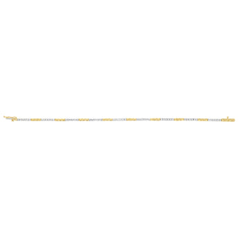 1 Carat Diamond Tennis 2 tone 17.5cm Bracelet  in 9ct Yellow Gold