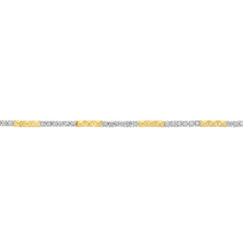 1 Carat Diamond Tennis 2 tone 17.5cm Bracelet  in 9ct Yellow Gold