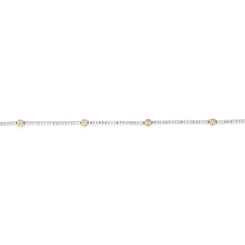 1/2 Carat Diamond Fancy Bracelet White Gold Link with 9ct Yellow Gold Bezel