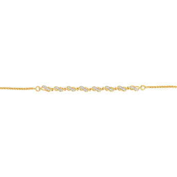 16 Diamonds Gold Plated Silver