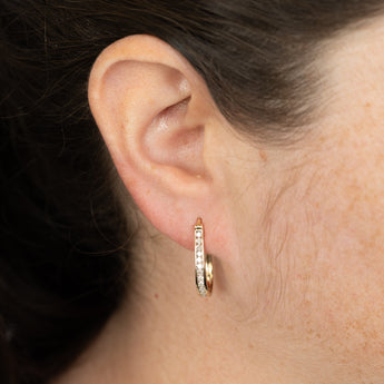 1/2 Carat Diamond Hoop Earring in 9ct Yellow Gold