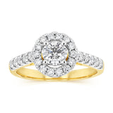 1.00 Carat Diamond Ring With 1/2 Carat Australian Diamond Centre in 9ct Yellow Gold