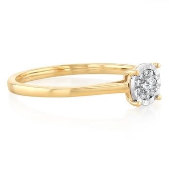 9ct Yellow Gold Solitaire Diamond Ring