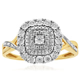 0.10 Carat Diamond Ring Set in 9ct Yellow Gold