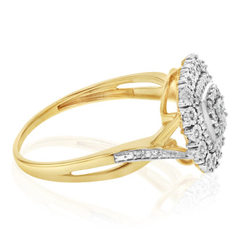 0.10 Carat Diamond Ring Set in 9ct Yellow Gold
