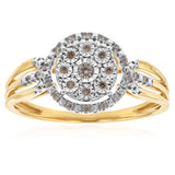 0.10 Carat Diamond Ring Set in 9ct Yellow Gold