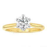 1 Carat Diamond Solitaire Ring in 18ct Yellow Gold