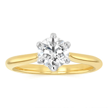1 Carat Diamond Solitaire Ring in 18ct Yellow Gold