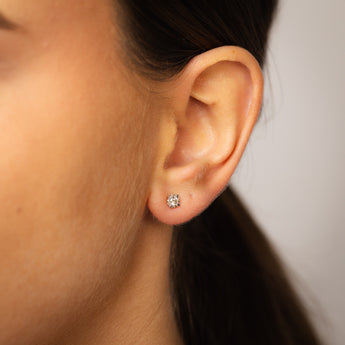 1/5 Carat Diamond Stud Earrings in 9ct Yellow Gold