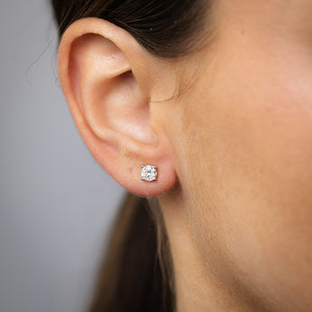 1 Carat Diamond Solitaire Stud Earrings in 9ct White Gold