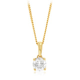 0.70 Carat Diamond Solitaire Pendant in 9ct Yellow Gold