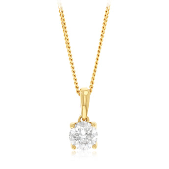 0.70 Carat Diamond Solitaire Pendant in 9ct Yellow Gold