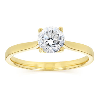 1 Carat Diamond Solitaire Ring in 9ct Yellow Gold