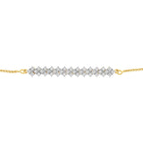 Diamond Slider Bracelet with 18 Round Brilliant Cut Diamonds in Gold Plated Sterling Silver