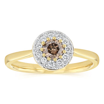 1/2 Carat Diamond Ring with Australian Diamond in 9ct Yellow Gold