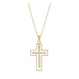 0.24 Carat Diamond Cross Pendant in 9ct Yellow Gold