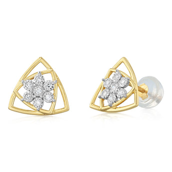 Diamond Stud Earrings in 9ct Yellow Gold