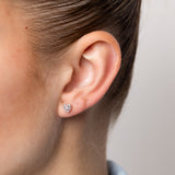 Diamond Heart Stud Earrings in 9ct Yellow Gold