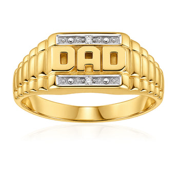 Diamond Dad Ring in 9ct Yellow Gold