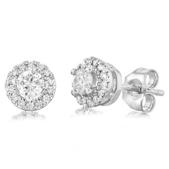 0.45 Carat Diamond Stud Earrings in 10ct White Gold