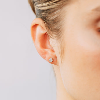 1/6 Carat Diamond Flower Stud Earrings in 10ct Yellow Gold