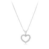 1/5 Carat Diamond Heart Pendant in 10ct White Gold