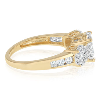 0.69 Carat Diamond Trilogy Ring in 14ct Yellow Gold