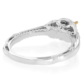 0.70 Carat Diamond Ring with Yellow Cushion Diamond in 18ct Yellow and White Gold