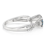 0.69 Carat Diamond Ring with 11 Blue Treated Diamonds in 10ct White Gold