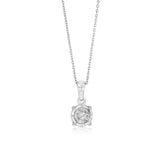1/4 Carat Diamond Solitaire Pendant in 10ct White Gold ON 46cm Chain