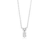 1/6 Carat Diamond Solitaire Pendant in 14ct White Gold on 46cm Chain